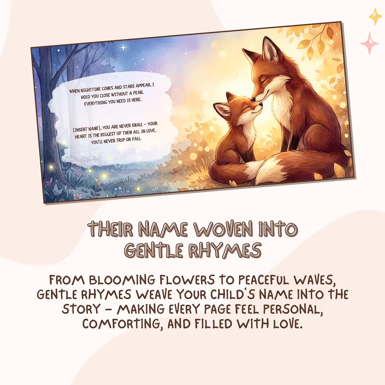 Personalized Safe Place with Mama Book — Fox Story Gift