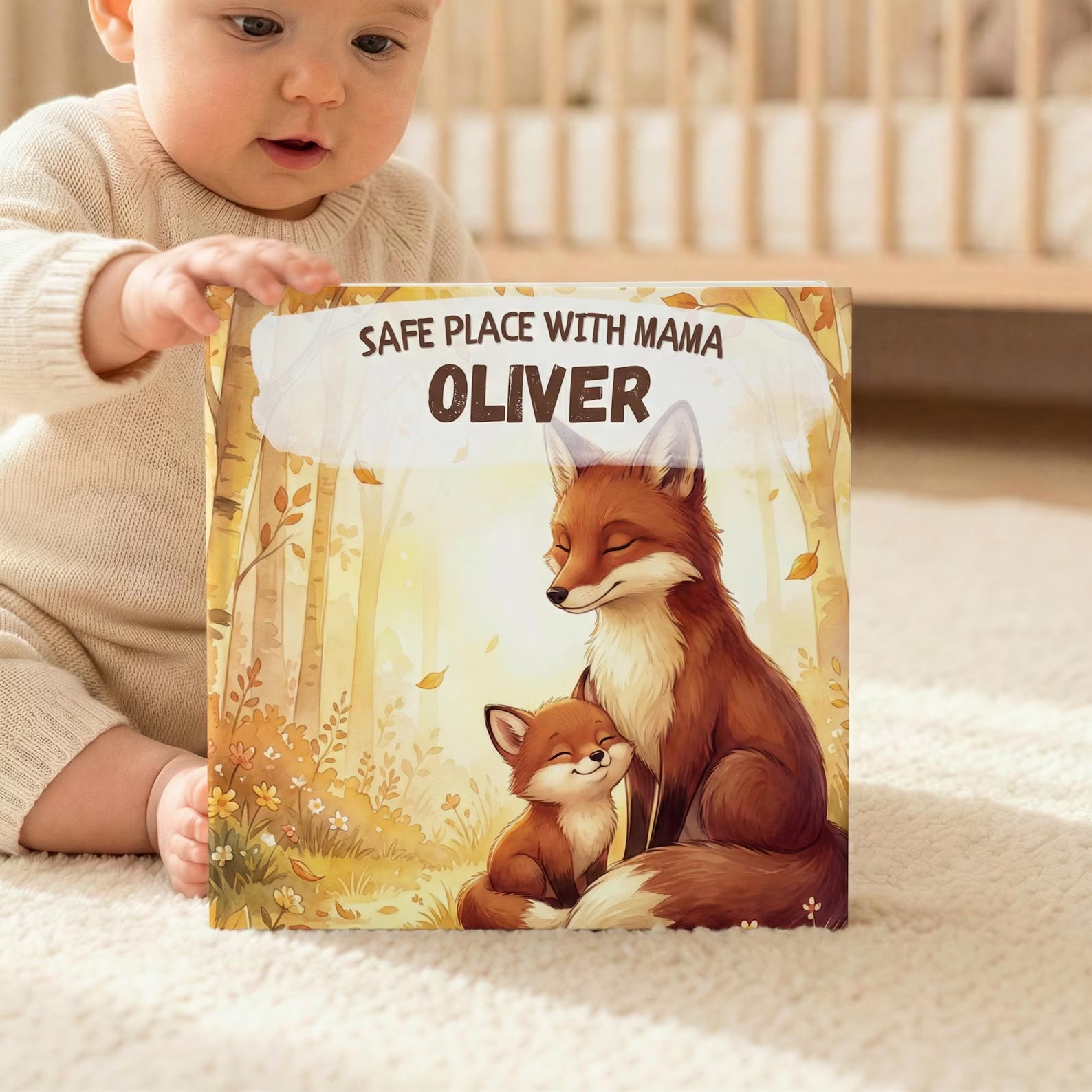 Personalized Safe Place with Mama Book — Fox Story Gift