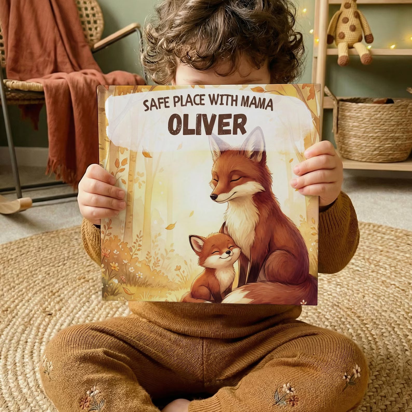 Personalized Safe Place with Mama Book — Fox Story Gift