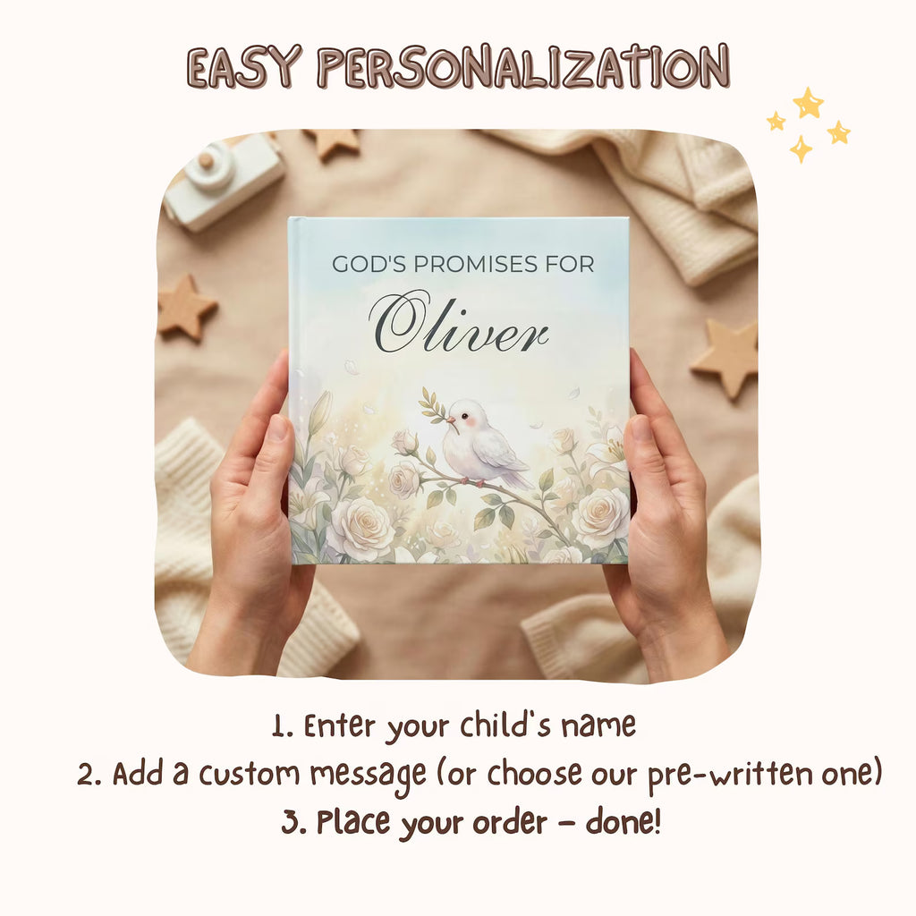 God's Promises Personalized Baby Book — Baptism Gift