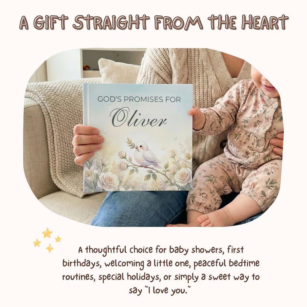 God's Promises Personalized Baby Book — Baptism Gift