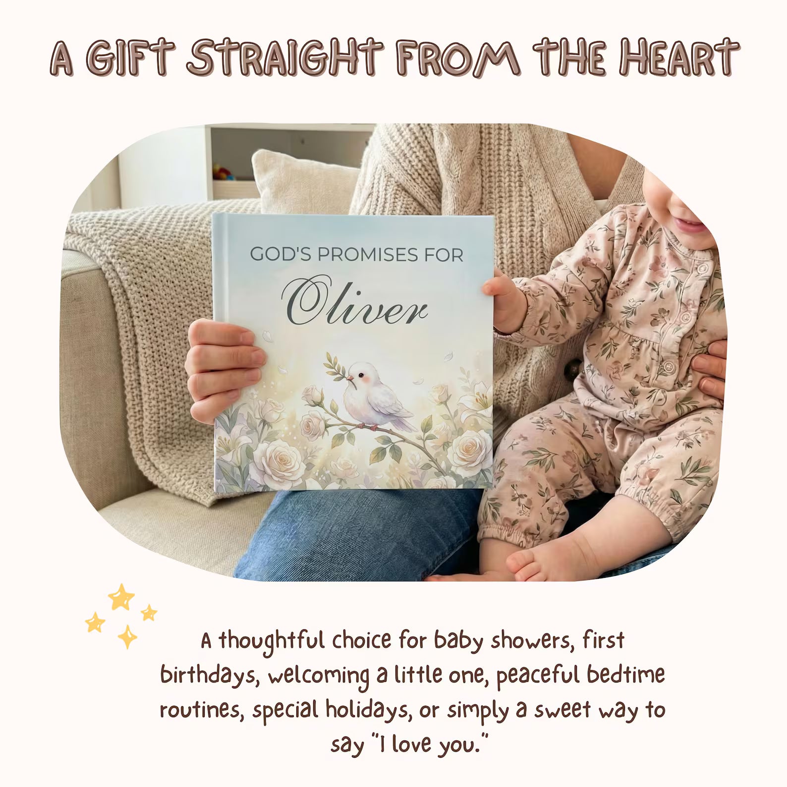 God's Promises Personalized Baby Book — Baptism Gift