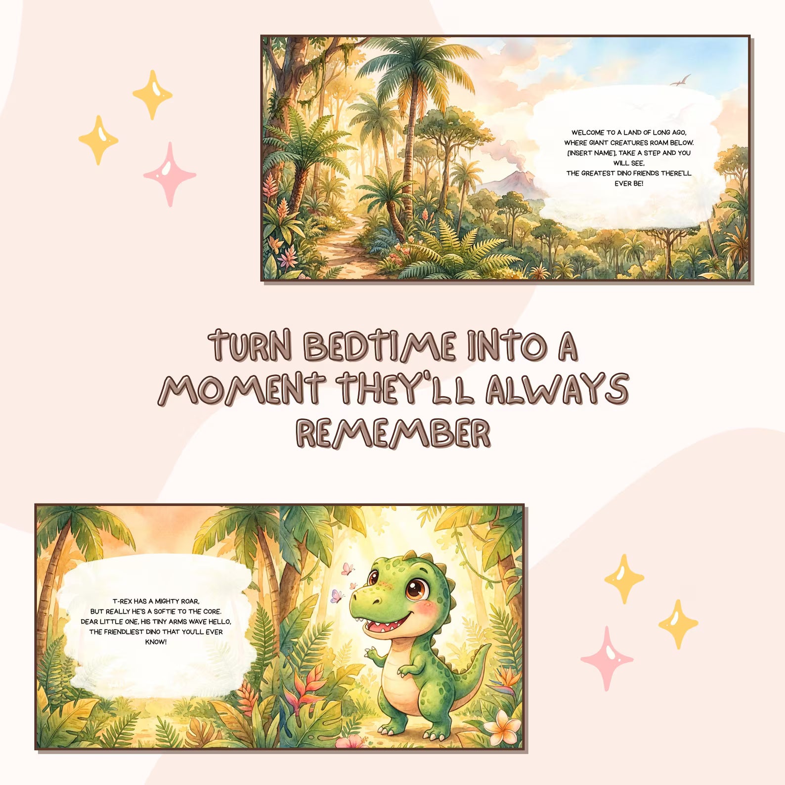 Personalized Dinosaur Adventure Book — Toddler Birthday Gift
