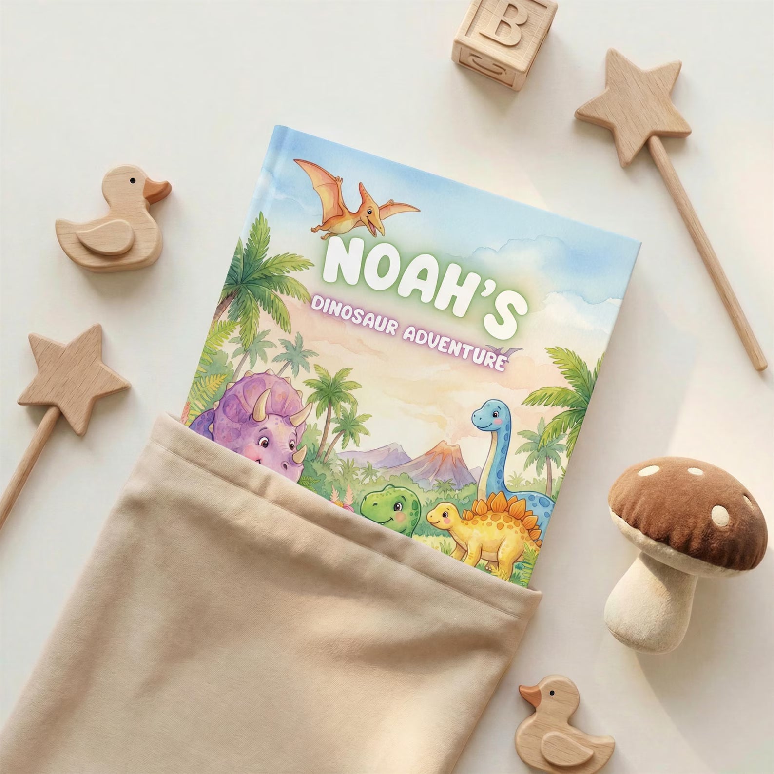Personalized Dinosaur Adventure Book — Toddler Birthday Gift