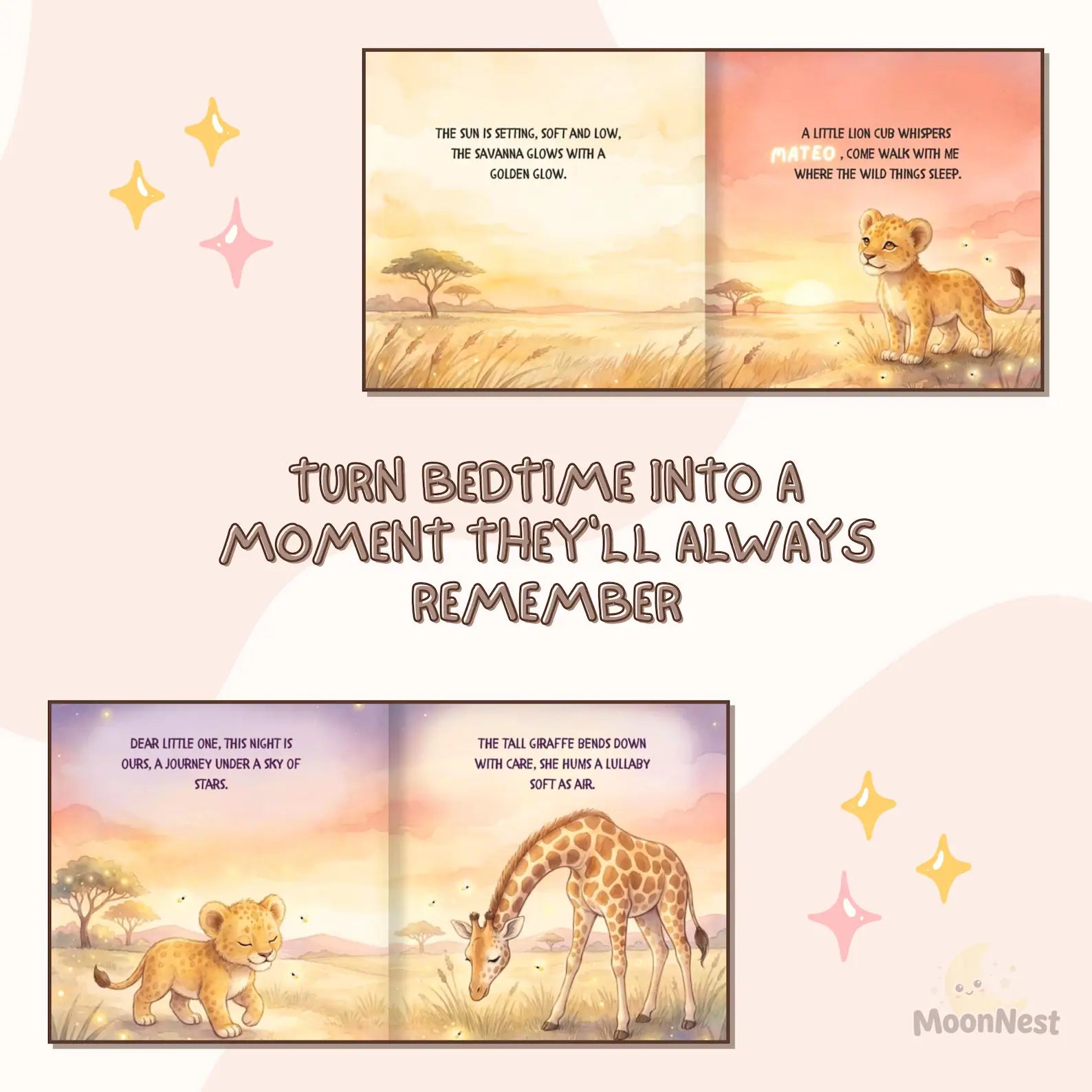 Personalized Safari Dreams Book — Bedtime Lion Cub Story