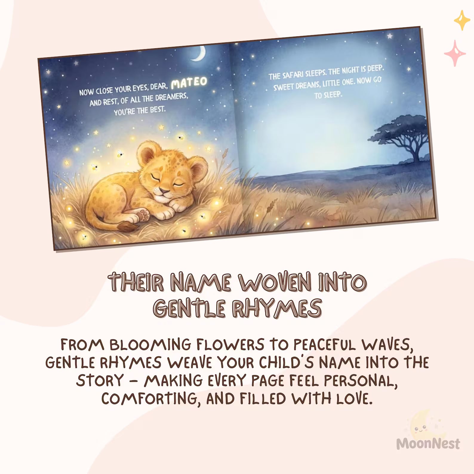 Personalized Safari Dreams Book — Bedtime Lion Cub Story