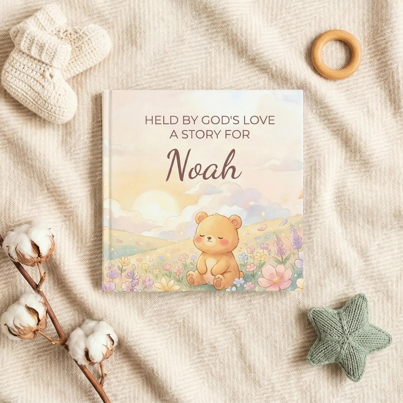 Personalized Christian Baby Book — Held by God's Love