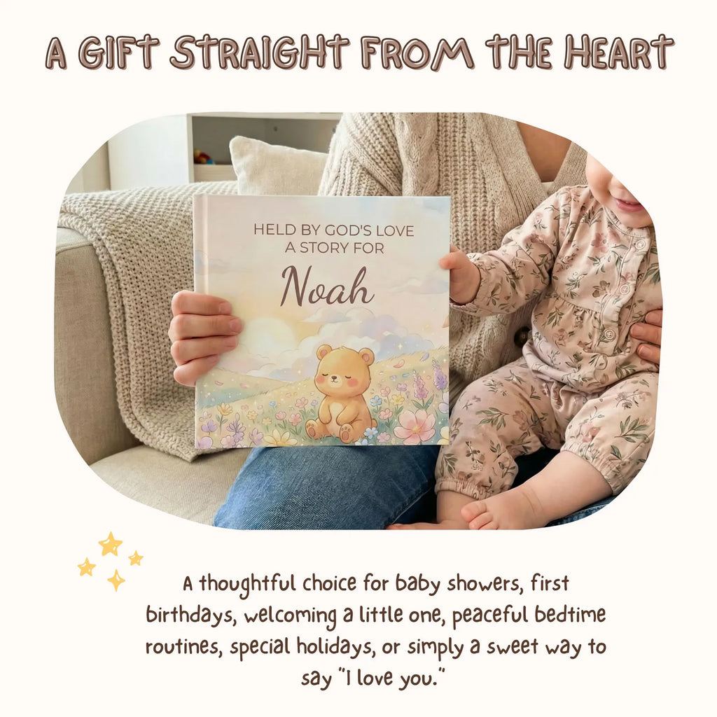 Personalized Christian Baby Book — Held by God's Love