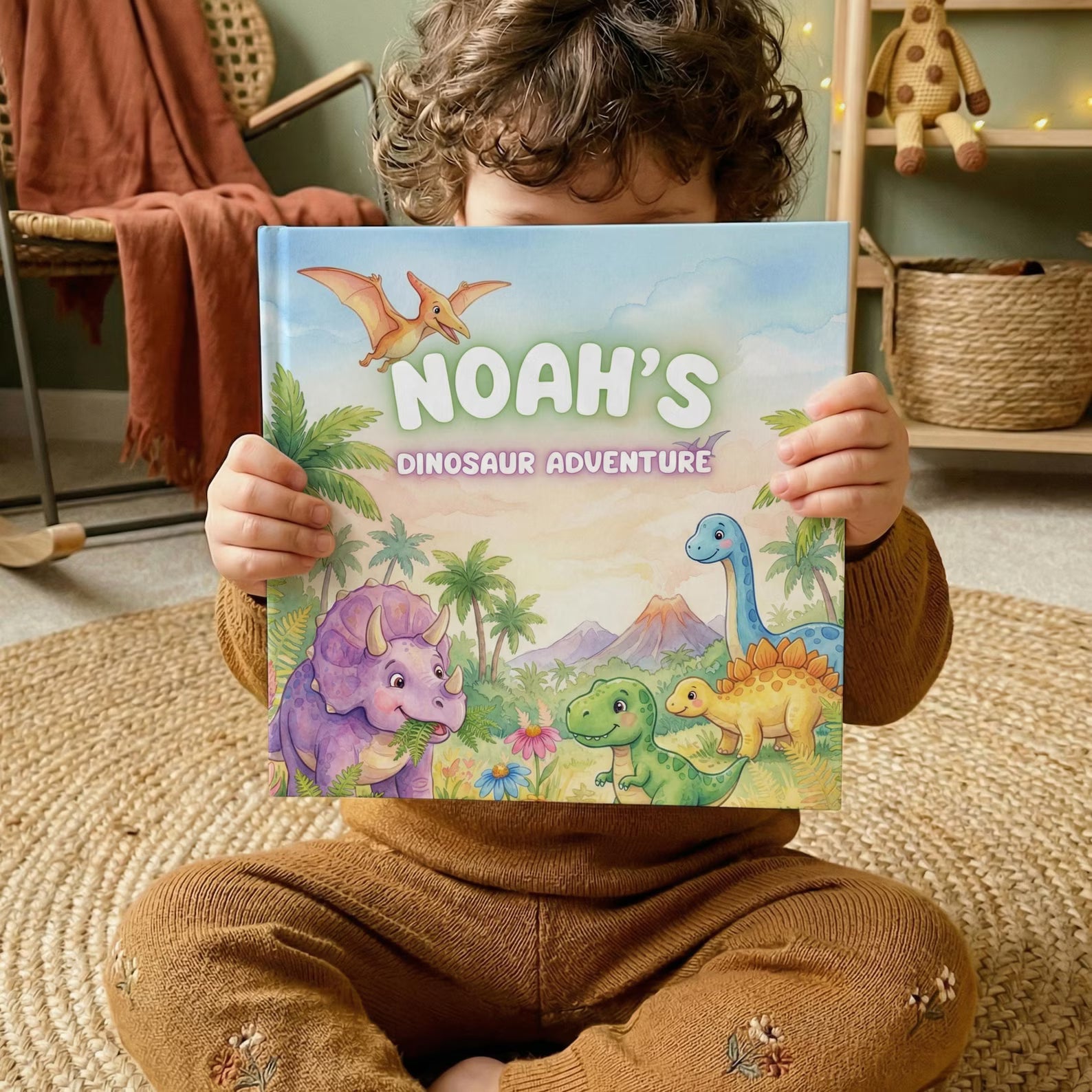 Personalized Dinosaur Adventure Book — Toddler Birthday Gift