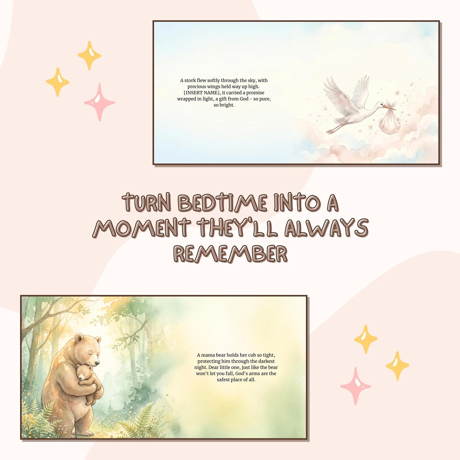 Personalized Christian Baby Book — Safe in God's Arms Story