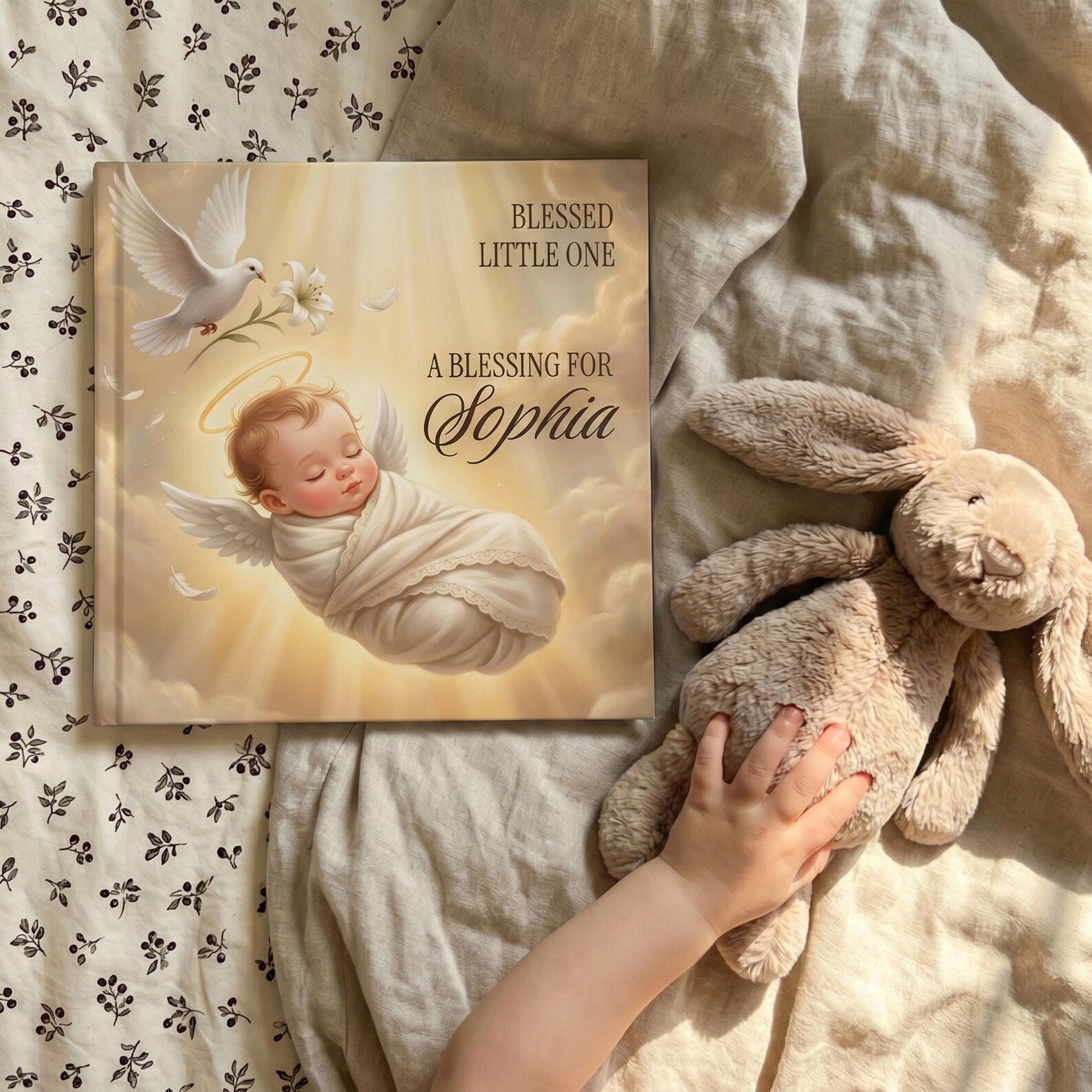Personalized Christening Book — Blessed Little One Keepsake