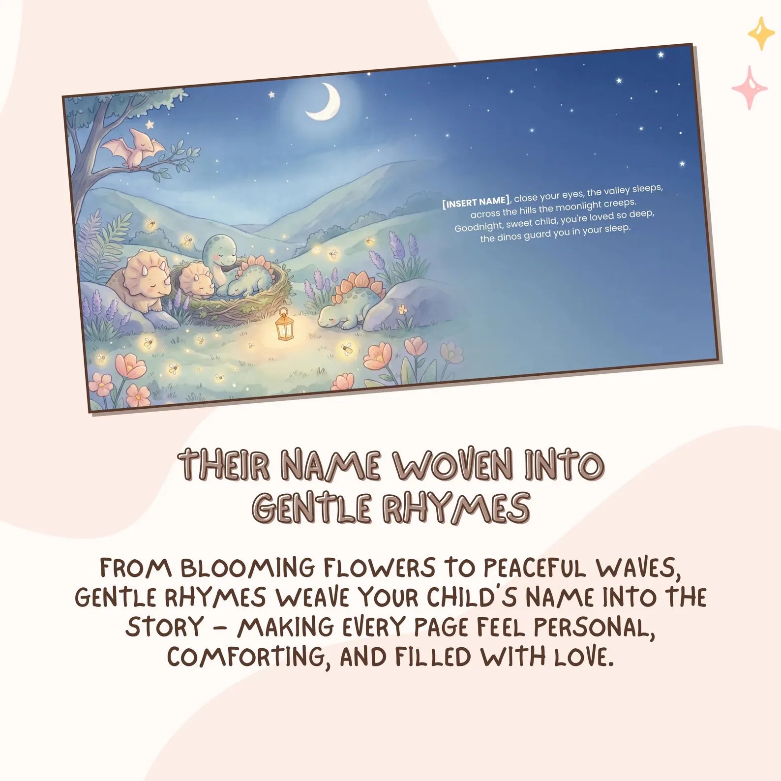 Personalized Dinosaur Bedtime Book — Dino Lullaby Story