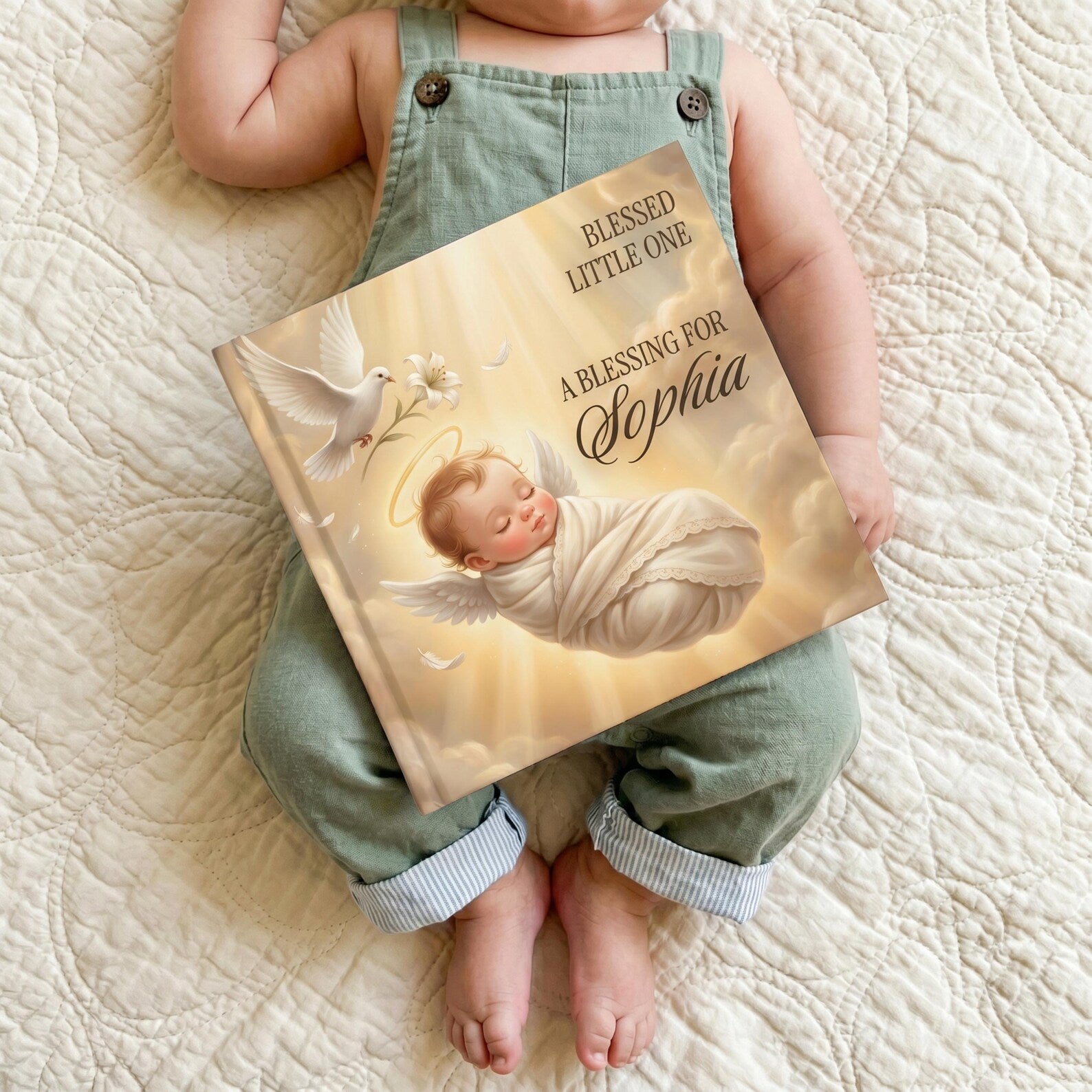 Personalized Christening Book — Blessed Little One Keepsake
